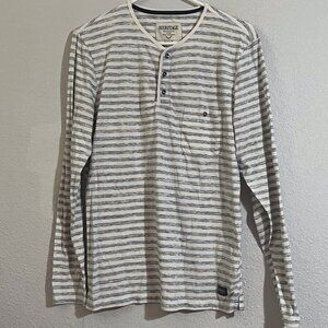 Heritage Matt Striped Henley, Size Small
